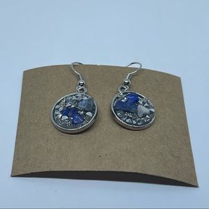 Silver earrings with natural stone